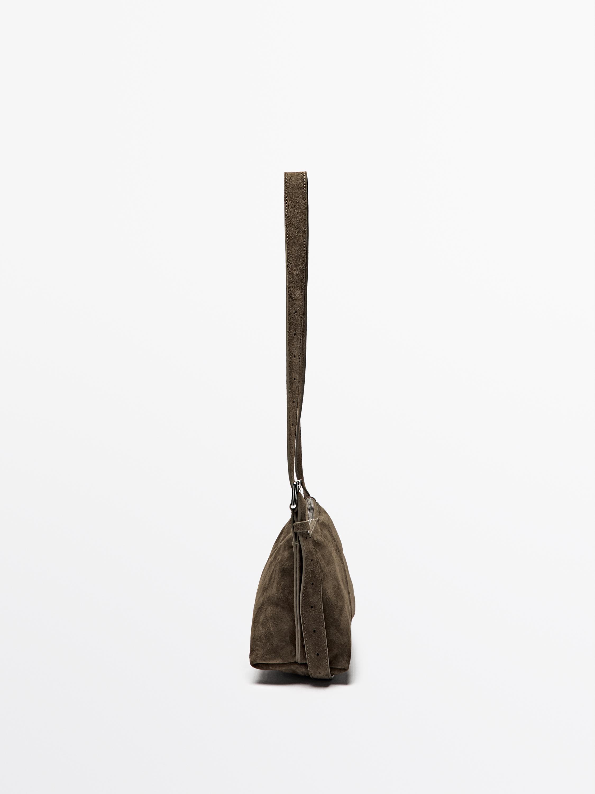 Split suede leather mini crossbody bag